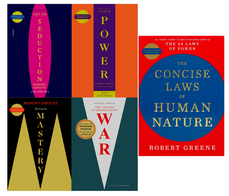 Robert Greene Collection 5 Books Set [CONCISE] Seduction Power Mastery War USA